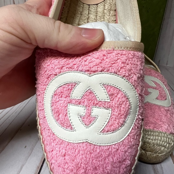 Gucci Pilar GG Espadrille Flat Pink Sz 37.5 / 7.5 - Picture 9 of 13